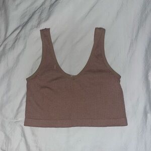 brown cropped top